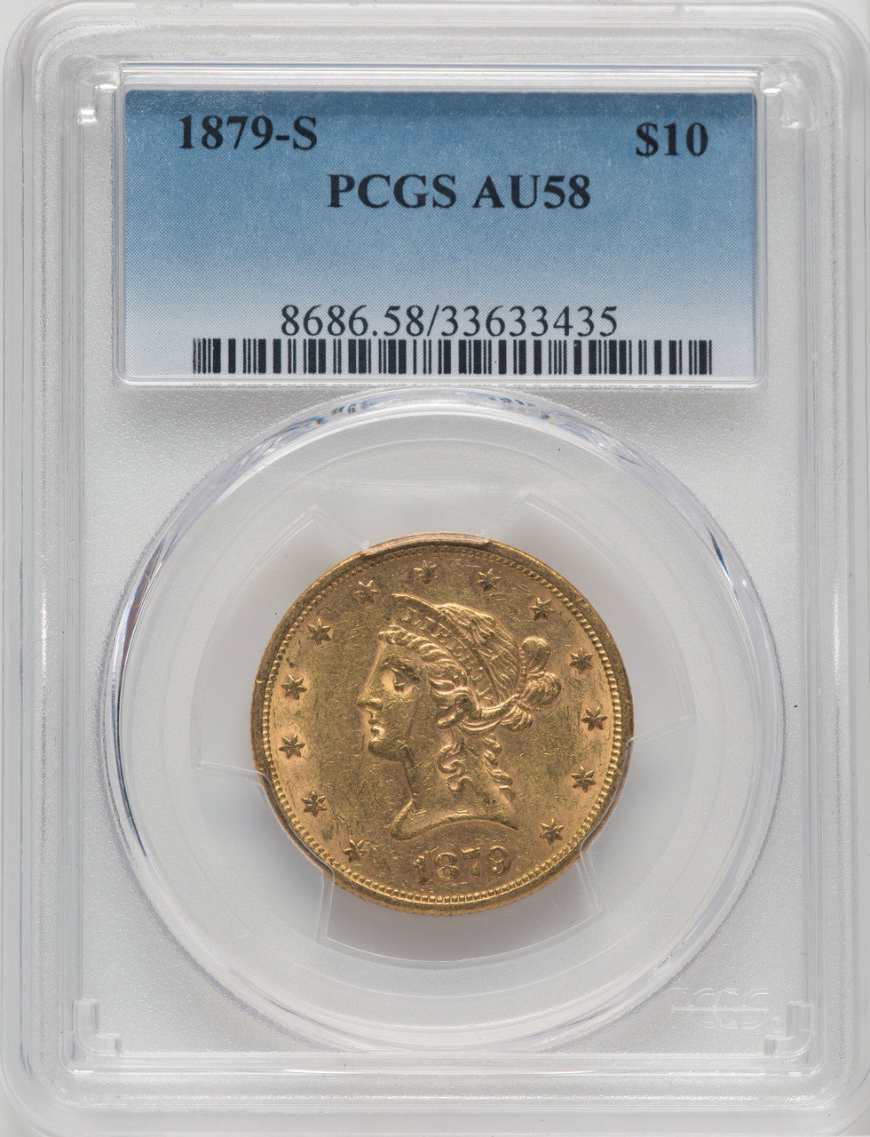 1879-S $10 Liberty Eagle PCGS AU58