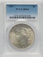 1927 $1 Peace Dollar PCGS MS64