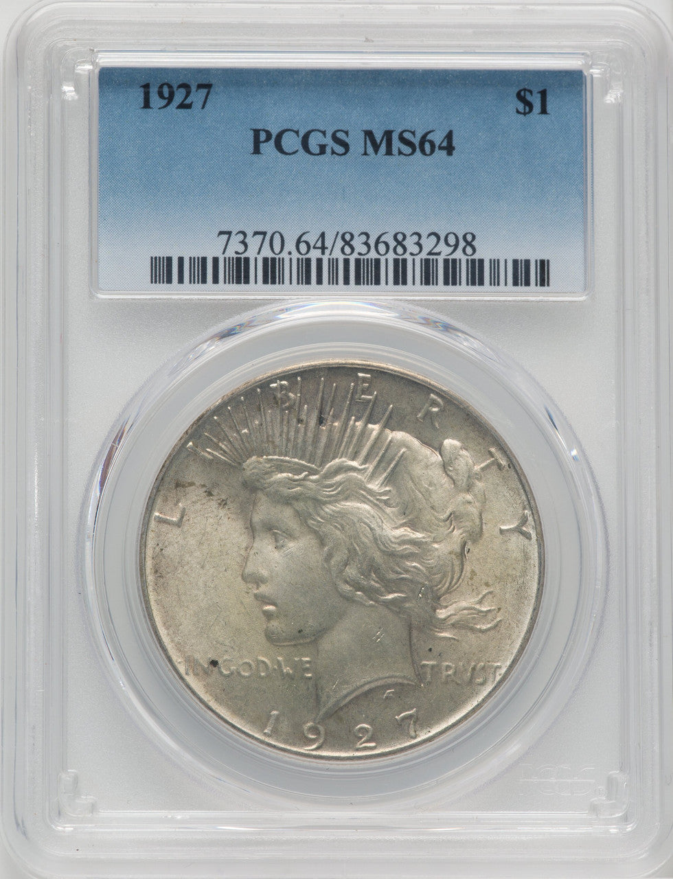1927 $1 Peace Dollar PCGS MS64