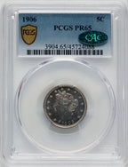 1906 5C CAC Proof Liberty Nickel PCGS PR65