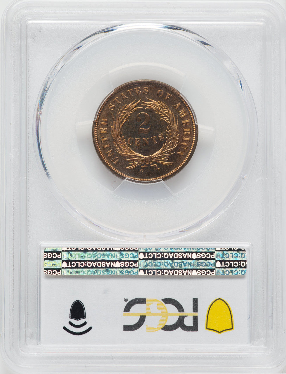 1871 2C RD Proof Two Cent Pieces PCGS PR67