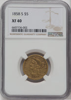 1858-S $5 Liberty Half Eagle NGC XF40