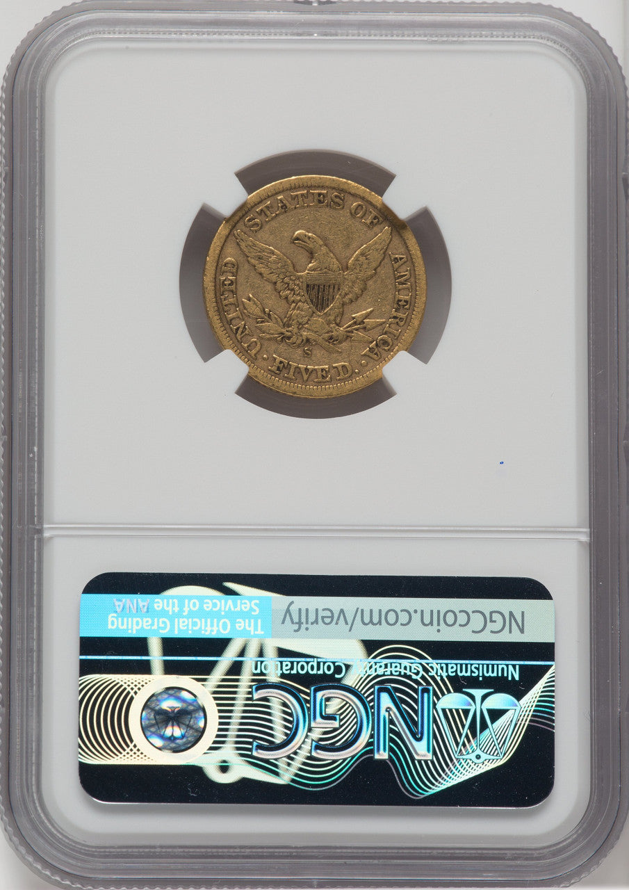 1858-S $5 Liberty Half Eagle NGC XF40