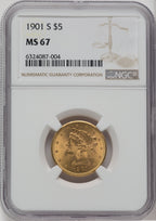 1901-S $5 Liberty Half Eagle NGC MS67