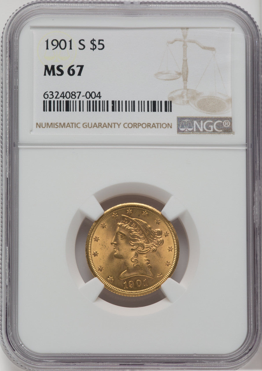 1901-S $5 Liberty Half Eagle NGC MS67