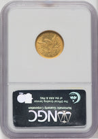 1843-O $2.50 Small Date Crosslet 4 Liberty Quarter Eagle NGC MS62