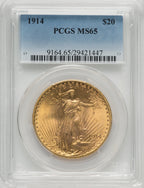 1914 $20 Saint-Gaudens Double Eagle PCGS MS65