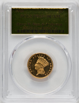 1866 $3 Proof Three Dollar Gold Pieces PCGS PR63+