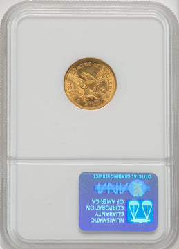 1859 $2.50 Old Rev. Liberty Quarter Eagle NGC MS63