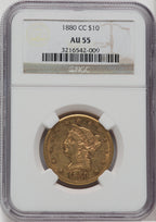 1880-CC $10 Liberty Eagle NGC AU55