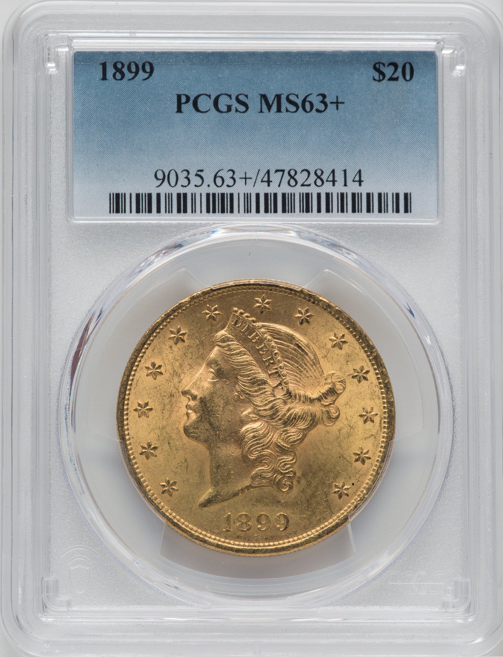 1899 $20 Liberty Double Eagle PCGS MS63+