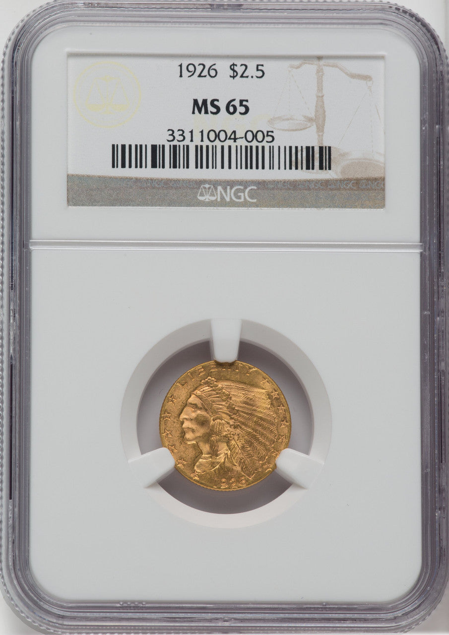 1926 $2.50 Indian Quarter Eagle NGC MS65 (761696003)