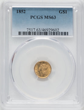 1852 Gold Dollar PCGS MS63