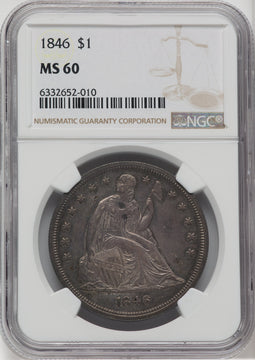 1846 S$1 Seated Dollar NGC MS60