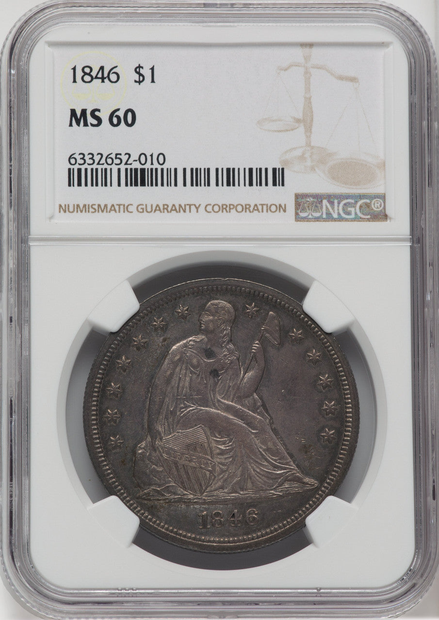 1846 S$1 Seated Dollar NGC MS60