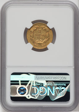 1874 $3 Three Dollar Gold Pieces NGC AU55
