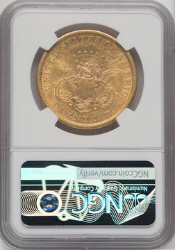 1866-S $20 MOTTO Liberty Double Eagle NGC AU55