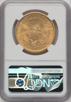 1866-S $20 MOTTO Liberty Double Eagle NGC AU55