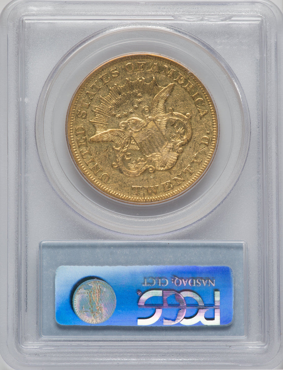1858-O $20 Liberty Double Eagle PCGS AU50