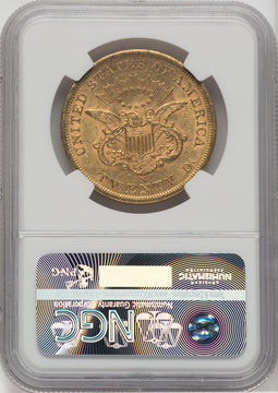 1863-S $20 CAC Liberty Double Eagle NGC AU58
