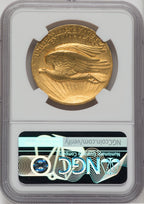 1907 $20 Wire Rim High Relief Double Eagle NGC MS64