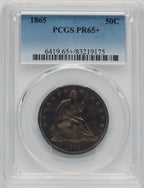 1865 50C Proof Seated Half Dollar PCGS PR65+