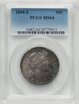 1898-S 50C Barber Half Dollar PCGS MS64