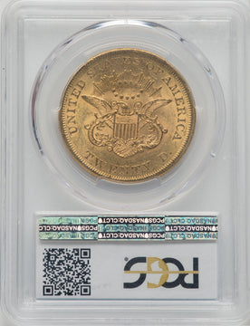 1861 $20 CAC Liberty Double Eagle PCGS MS60