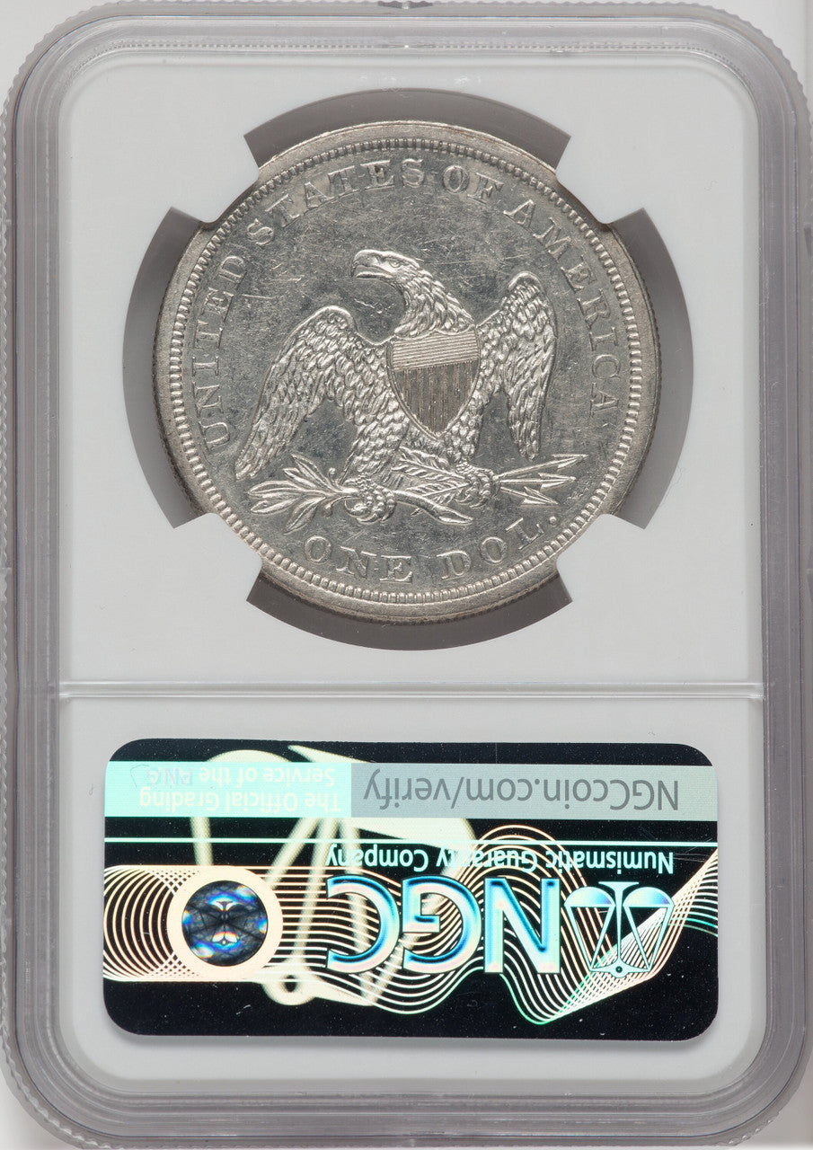 1863 S$1 Seated Dollar NGC AU58