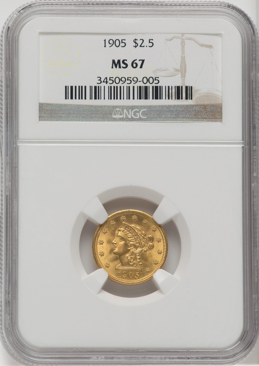 1905 $2.50 Liberty Quarter Eagle NGC MS67