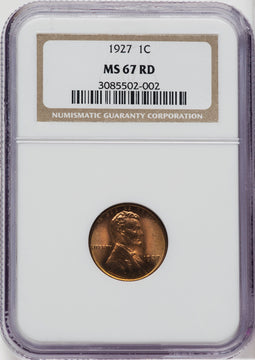 1927 1C RD Lincoln Cent NGC MS67