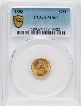 1888 G$1 Gold Dollar PCGS MS67