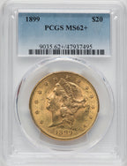 1899 $20 Liberty Double Eagle PCGS MS62+