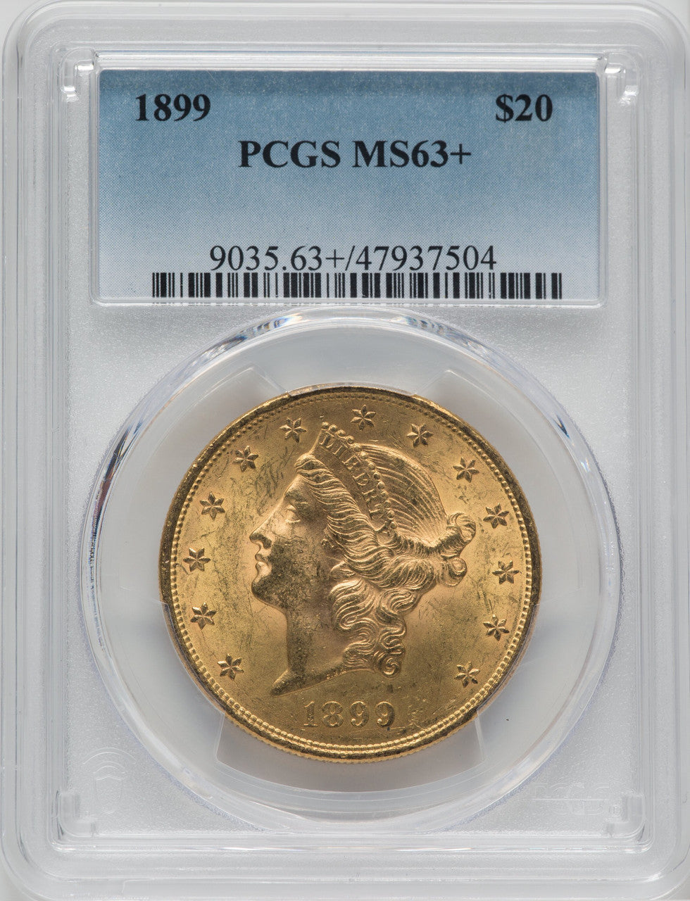 1899 $20 Liberty Double Eagle PCGS MS63+ (171367705)