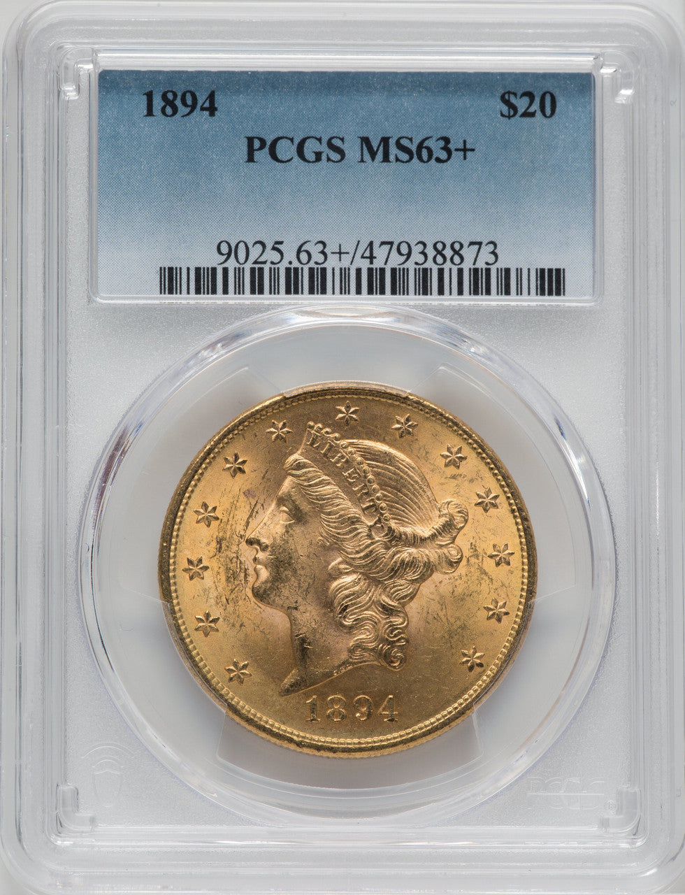 1894 $20 Liberty Double Eagle PCGS MS63+ (171367812)