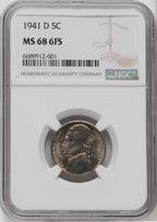 1941-D 5C 6F Jefferson Nickel NGC MS68