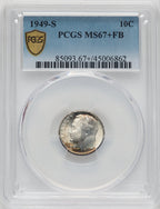 1949-S 10C FB Roosevelt Dime PCGS MS67+