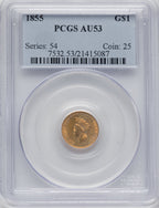 1855 G$1 Type Two Gold Dollar PCGS AU53