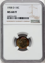 1958-D 10C FB Roosevelt Dime NGC MS68
