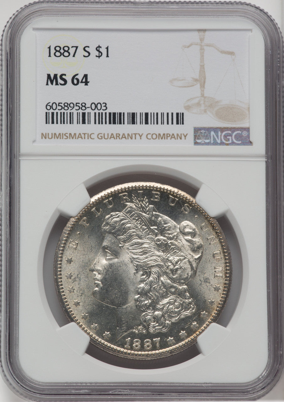 1887-S $1 Morgan Dollar NGC MS64