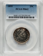 1895 25C Proof Barber Quarter PCGS PR62
