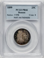 1899 25C Proof Barber Quarter PCGS PR66