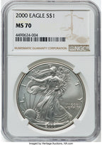 2000 S$1 Silver Eagle NGC MS70