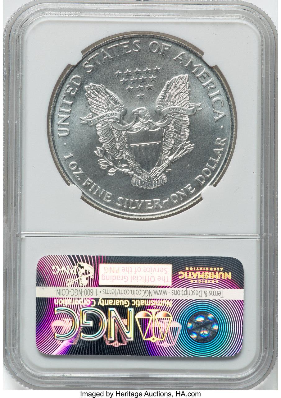 1996 Silver Eagle Brown Label NGC MS70 | LCR Coin