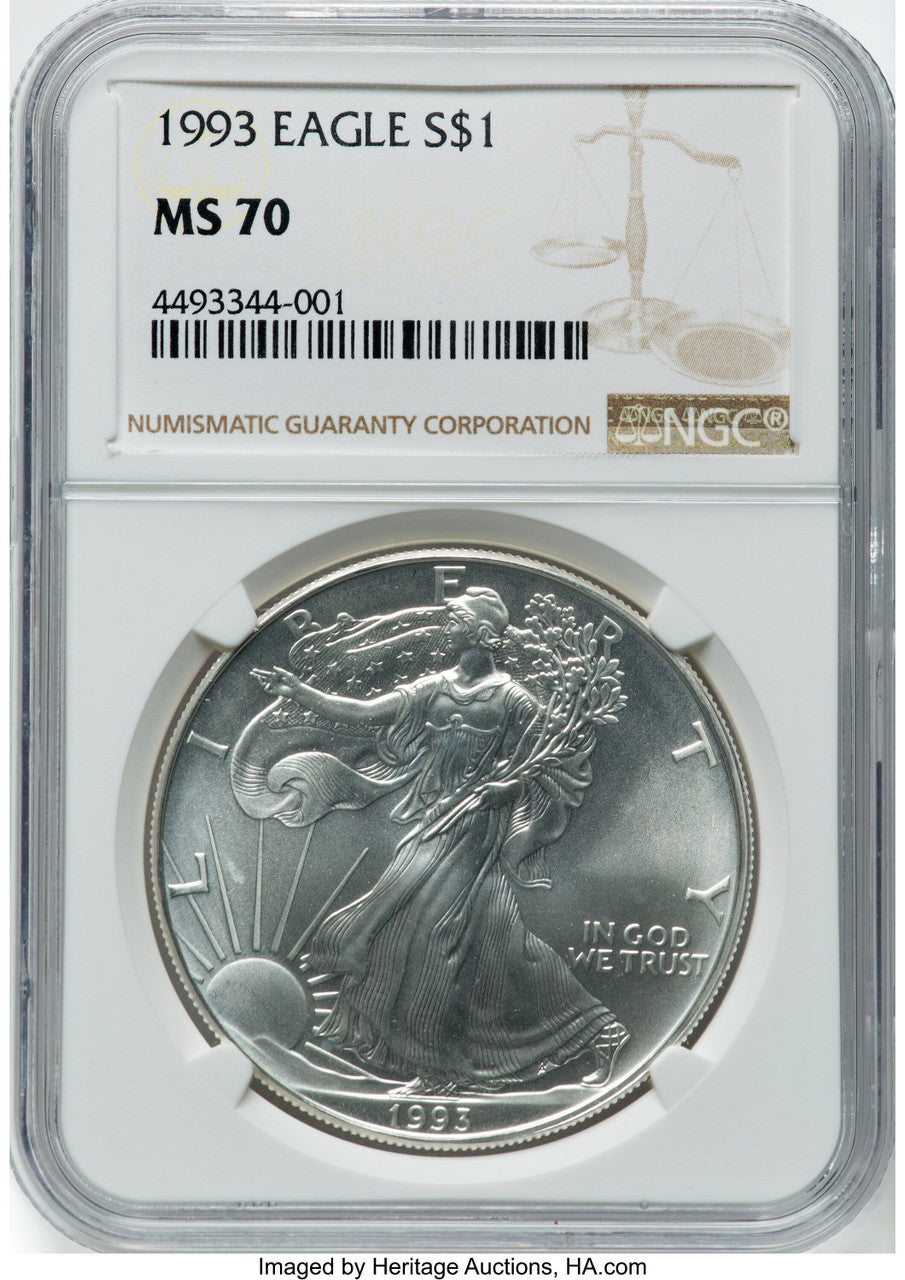 1993 S$1 Silver Eagle NGC MS70