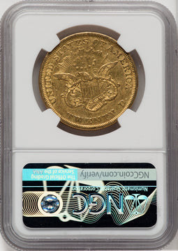 1850 $20 Liberty Double Eagle NGC AU50