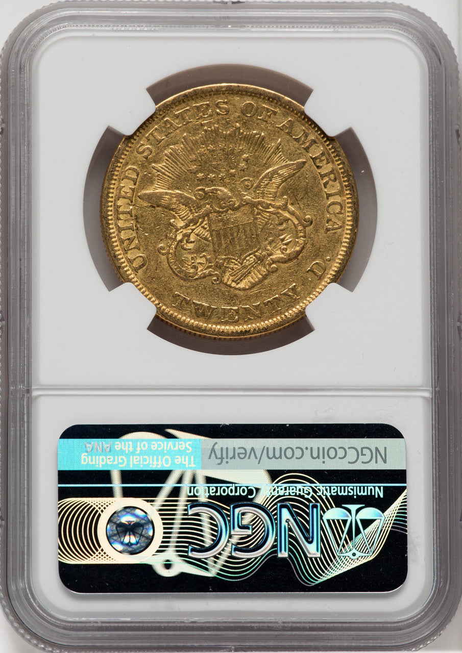 1850 $20 Liberty Double Eagle NGC AU50