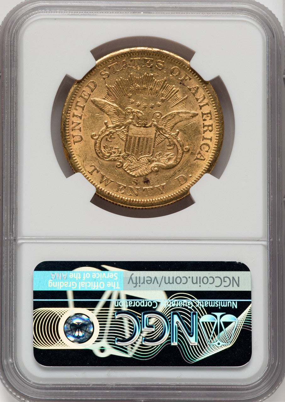 1859-S $20 Liberty Double Eagle NGC AU53