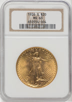 1926-S $20 Saint-Gaudens Double Eagle NGC MS63