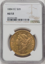 1884-CC $20 Liberty Double Eagle NGC AU53